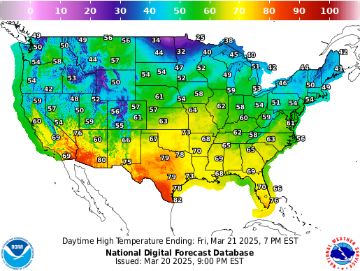 NOAA Daily Natl. Temperature Forecast