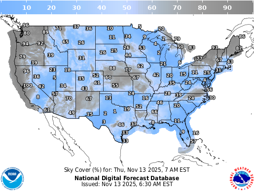 weather.gov sky coverage chart not currently available