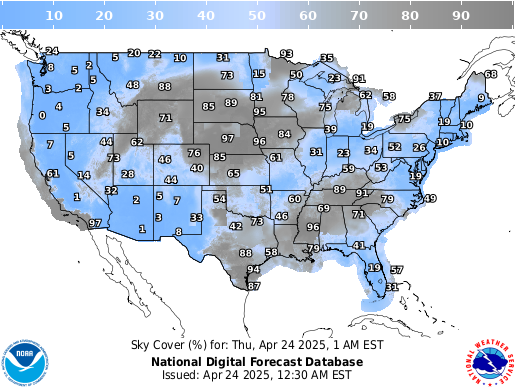 weather.gov sky coverage chart not currently available