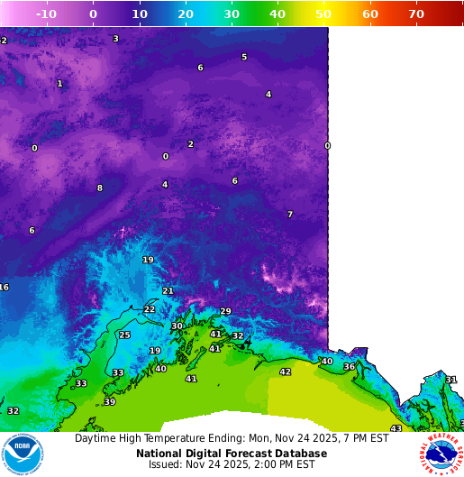 NOAA Graphical Forecast for Eastern Mainland Alaska