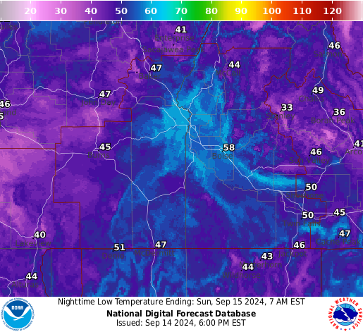 Noaa Graphical Forecast For Boise Id 3301