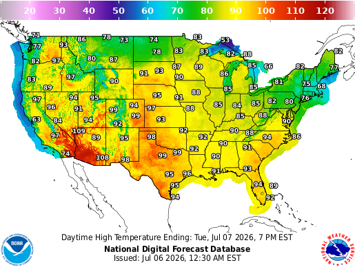 NDFD Today Max Temp