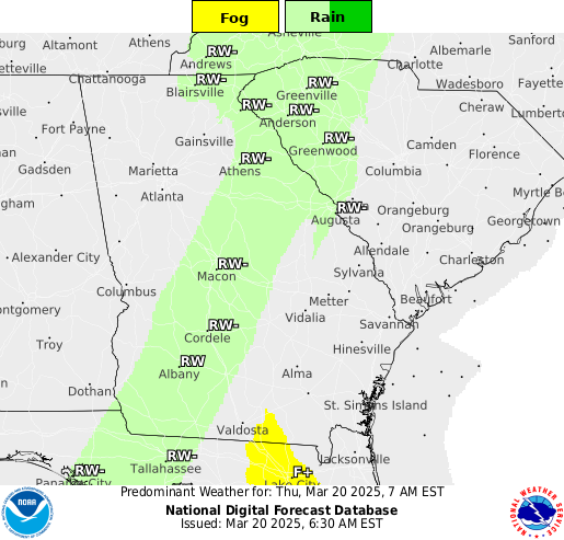 7-day Zone Forecasts for North and Central Georgia