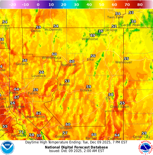 NOAA Graphical Forecast for Elko, NV
