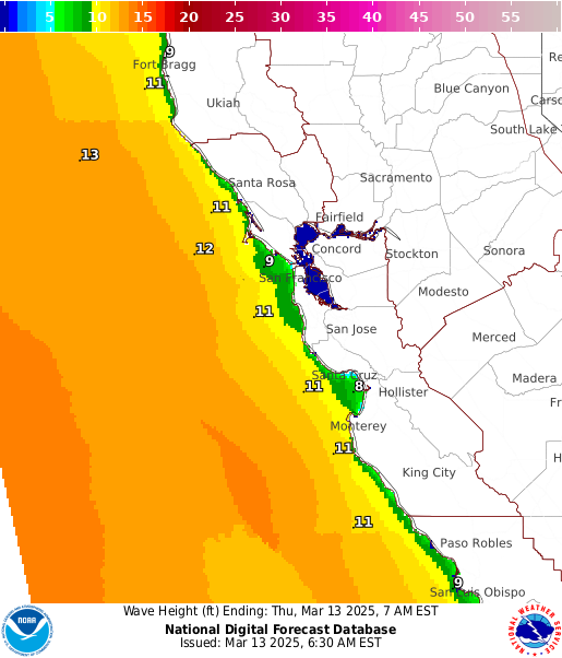 NOAA Graphical Forecast for San Francisco/Monterey, CA