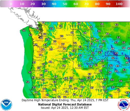 NOAA Graphical Forecast for Pacific Northwest