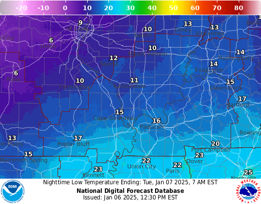 NOAA Graphical Forecast for Paducah, KY