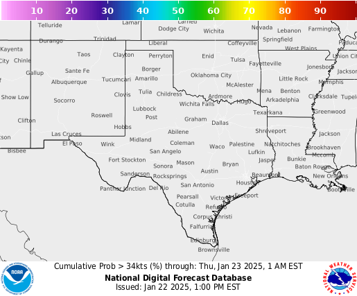 NOAA Graphical Forecast for Southern Plains