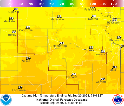 NOAA Graphical Forecast for Topeka, KS