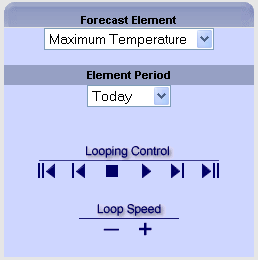 NDFD Graphical Forecast Loop Page Navigation Image