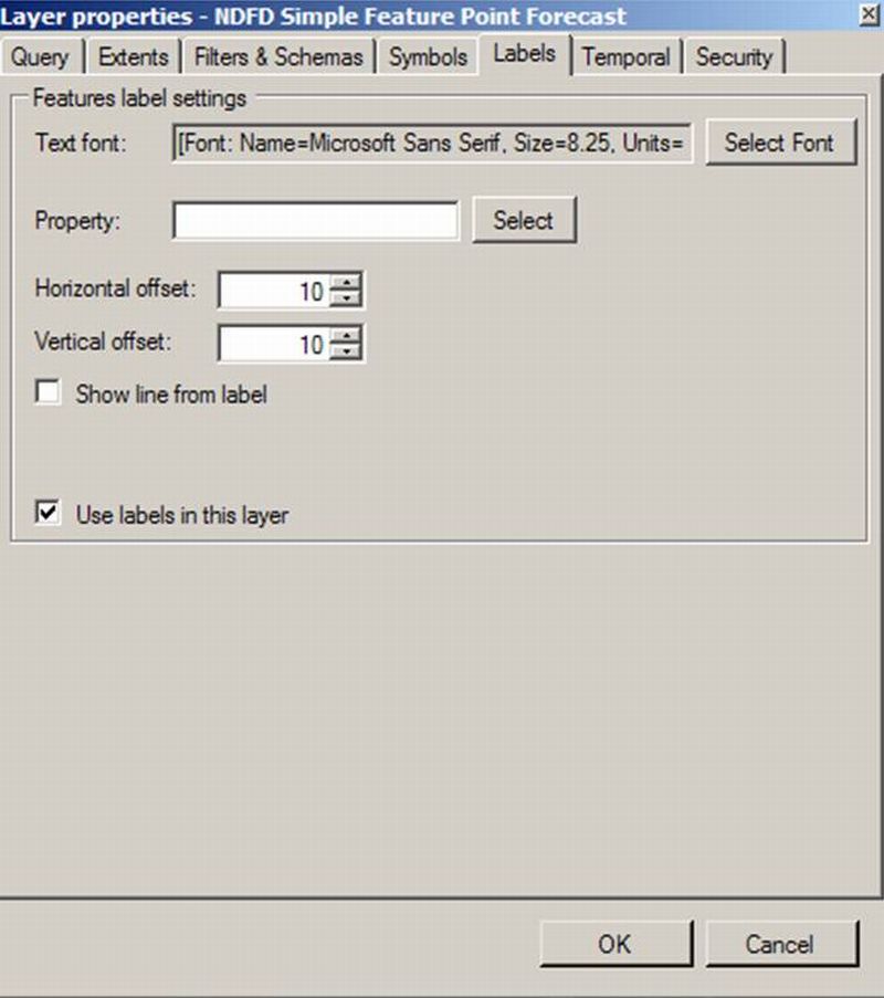 Gaia layer Property Window