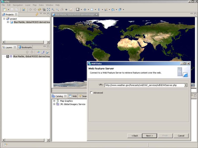 uDig Web Feature Service window