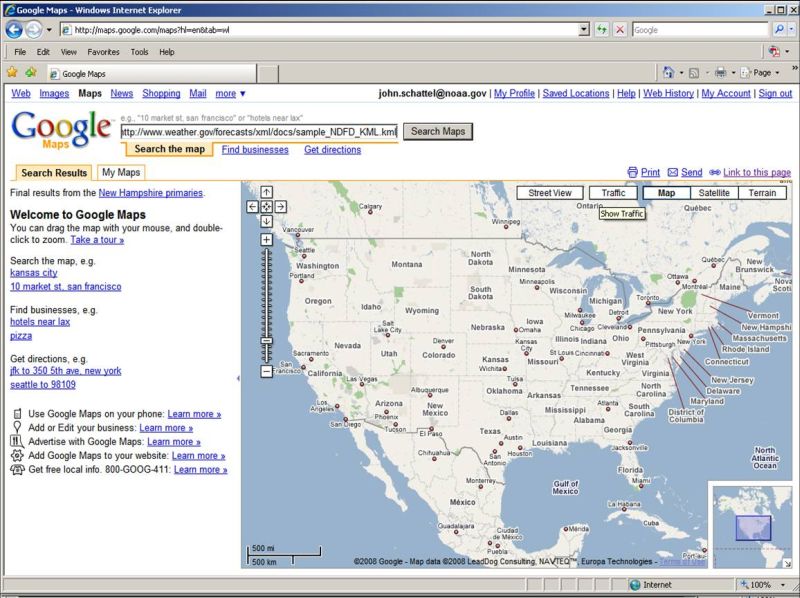 Google Maps Web Page
