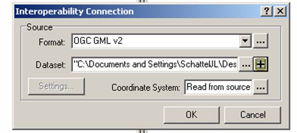Interoperability Connection Window for OGC GML v2 file
